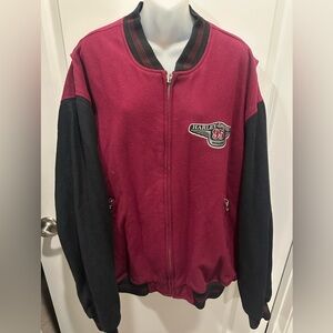 Harley-Davidson Burgundy and Black 95th Anniversary Bomber Wool Jacket
